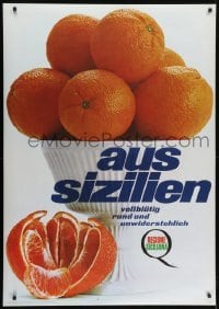 4c177 AUS SIZILIEN 36x51 Italian advertising poster 1960s image of oranges in a bowl!