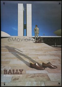 4c178 BALLY 36x50 Swiss advertising poster 1982 shoes and shadow - but no one filling them!