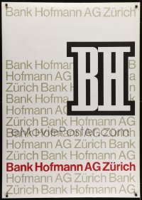 4c180 BANK HOFMANN 36x50 Swiss advertising poster 1960s cool banking artwork and design!