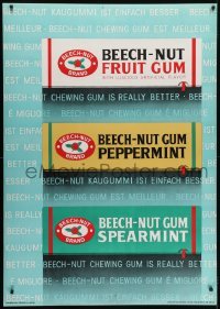 4c182 BEECH-NUT 36x51 Swiss advertising poster 1959 great image of three packs of gum!