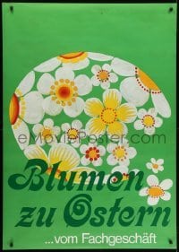 4c189 BLUMEN ZU OSTERN 36x51 Swiss advertising poster 1969 Peter Freis art of an Easter egg!