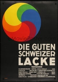 4c203 DIE GUTEN SCHWEIZER LACKE 36x50 Swiss advertising poster 1935 cool colorful artwork by Saget!