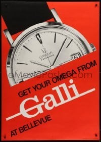 4c209 GALLI 36x50 Swiss advertising poster 1967 H. Emmel image of Omega watch!