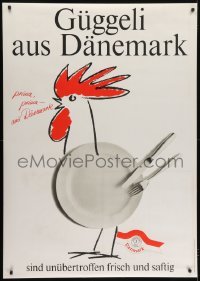 4c218 GUGGELI AUS DANEMARK 2-sided 36x50 Swiss advertising poster 1962 logo by Farner Rudolf!