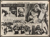 4c151 LOVE LIFE OF A GORILLA 33x44 special poster R1938 Major Frank Brown African wildlife documentary!