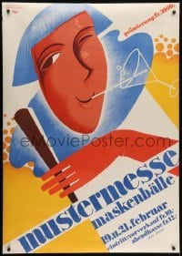 4c152 MUSTERMESSE 36x51 Swiss special poster 1920s a woman enjoying a drink by Beni Hunziker!