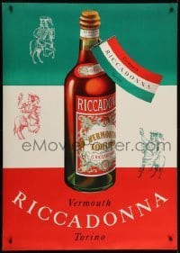 4c275 RICCADONNA 36x51 Swiss advertising poster 1951 cool artwork of a bottle of the wine!