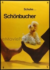 4c279 SCHONBUCHER 36x51 Swiss advertising poster 1962 two feet and a toy poodle in the background!