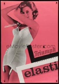 4c296 TRIUMPH 36x51 Swiss advertising poster 1960s great image of lingerie and a measuring tape!