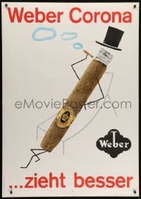 4c302 WEBER 36x51 Swiss advertising 1959 Vetsch art of cigar smoking cigar!