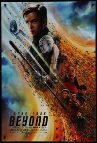 4c882 STAR TREK BEYOND teaser DS 1sh 2016 the Starship Enterprise and crew, Regal Cinemas!