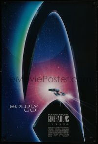 4c890 STAR TREK: GENERATIONS int'l advance 1sh 1994 cool sci-fi art of the Enterprise, Boldly Go!
