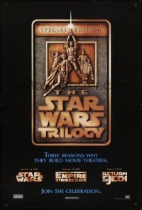 4c892 STAR WARS TRILOGY 1sh 1997 George Lucas, Empire Strikes Back, Return of the Jedi!