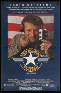 4c331 GOOD MORNING VIETNAM half subway 1987 military radio DJ Robin Williams, Barry Levinson!
