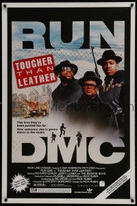 4c931 TOUGHER THAN LEATHER 1sh 1988 great image of Run DMC, Darryl McDaniels, Jam Master Jay!