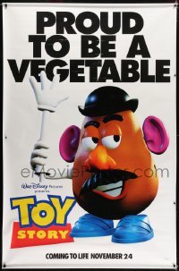 4c326 TOY STORY 2-sided vinyl banner 1995 Disney & Pixar cartoon, image of Mr. Potato Head and Rex!