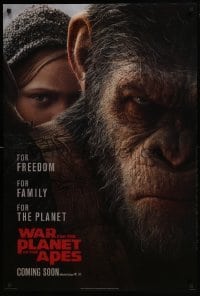 4c965 WAR FOR THE PLANET OF THE APES style B int'l teaser DS 1sh 2017 Caesar and Miller on horseback!
