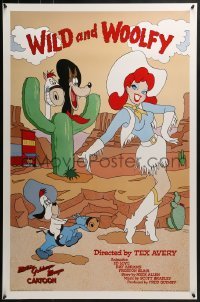 4c979 WILD & WOOLFY Kilian 1sh R1990 Droopy western cartoon, great artwork of wolf & sexy cowgirl!