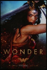 4c993 WONDER WOMAN teaser DS 1sh 2017 sexiest Gal Gadot in title role/Diana Prince, Wonder!