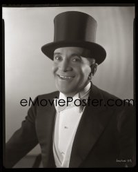 4d084 AL JOLSON 8x10 negative 1930s the Warner Bros. musical legend smiling in top hat & tuxedo!