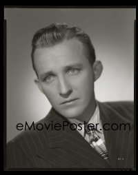 4d091 BING CROSBY 8x10 negative 1940s great head & shoulders portrait of the crooner/actor!