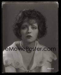4d105 CLARA BOW 8x10 negative 1920s head & shoulders portrait wearing pearls at Paramount Pictures!