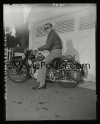 4d286 CLARK GABLE 4x5 negative 1949 great MGM candid portrait at home on his Ariel motorcycle!
