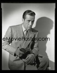 4d086 ALL THROUGH THE NIGHT 8x10 negative 1942 iconic portrait of Humphrey Bogart pointing gun!