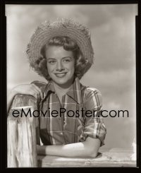 4d060 ROSEMARY CLOONEY 8x10 negative 1950s great smiling portrait wearing straw hat by fence!