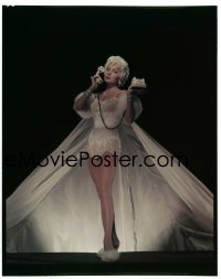 4d003 BUSTER KEATON STORY 8x10 transparency 1957 Rhonda Fleming in amazing nightgown with phone!