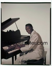 4d038 ST. LOUIS BLUES 8x10 transparency 1958 Paramount portrait of Nat King Cole playing piano!