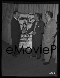 4d268 AFRICAN QUEEN group of 12 4x5 negatives 1952 Humphrey Bogart promotional tour, Lauren Bacall!