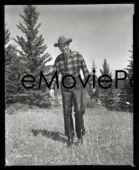 4d062 FAR COUNTRY group of 4 8x10 master negatives 1954 candids of Stewart & cast, snowmobile tour!