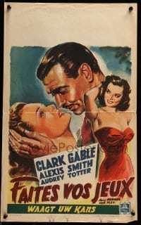 4f273 ANY NUMBER CAN PLAY Belgian 1949 gambler Clark Gable loves Alexis Smith AND Audrey Totter!