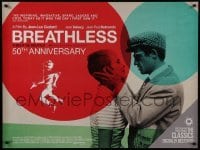 4f866 A BOUT DE SOUFFLE DS British quad R2010 Godard, Jean Seberg, Jean-Paul Belmondo, Breathless!