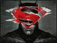 4f877 BATMAN V SUPERMAN teaser DS British quad 2016 close up of Affleck in title role under symbol!