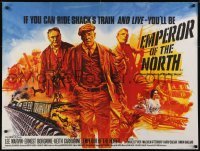 4f908 EMPEROR OF THE NORTH POLE British quad 1973 Lee Marvin is one hell of a man, different art!