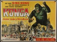 4f942 KONGA British quad 1961 great artwork of giant angry ape terrorizing city by Reynold Brown!