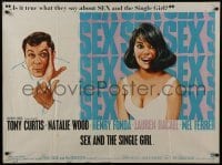 4f980 SEX & THE SINGLE GIRL British quad 1965 great full-length image of Tony Curtis & sexiest Natalie Wood!