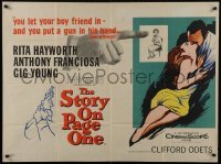 4f989 STORY ON PAGE ONE British quad 1960 how did Rita Hayworth's relationship lead to murder?
