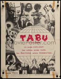 4f173 TABOOS OF THE WORLD Canadian 1963 I Tabu, AIP, Vincent Price, wild image of shocked audience!