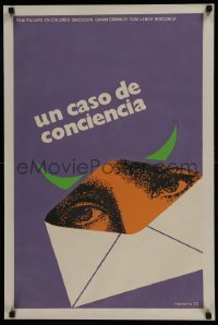 4f166 UN CASO DI COSCIENZA silkscreen Cuban 1972 horned woman in envelope by Navarro!