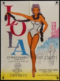 4f110 LOLA Danish 1962 full-length art of sexy dancer Anouk Aimee in title role by Aage Lundvald!