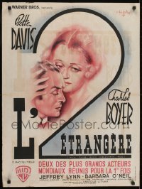 4f727 ALL THIS & HEAVEN TOO French 23x32 1945 Cristellys artwork of Bette Davis & Charles Boyer!