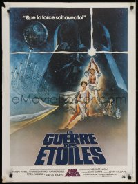 4f775 STAR WARS French 24x32 1977 George Lucas classic sci-fi epic, great art by Tom Jung!