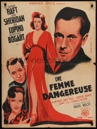 4f777 THEY DRIVE BY NIGHT French 24x32 1947 Daston art of Humphrey Bogart, Raft & Sheridan!