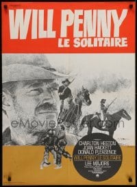 4f784 WILL PENNY French 23x32 1968 close up of cowboy Charlton Heston, Donald Pleasance!