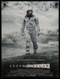 4f816 INTERSTELLAR advance French 16x21 2014 image of Matthew McConaughey walking in space suit!