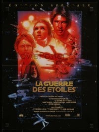 4f833 STAR WARS French 16x21 R1997 George Lucas, cool art by Drew Struzan!