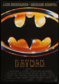 4f322 BATMAN German 1989 directed by Tim Burton, Michael Keaton, cool image of Bat logo!